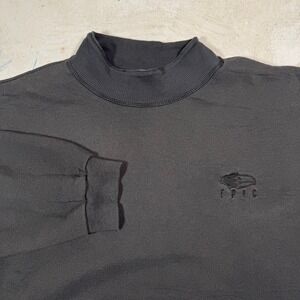 Vintage EPIC Logo Mock Neck Sweatshirt Mens Charcoal Gray Pullover